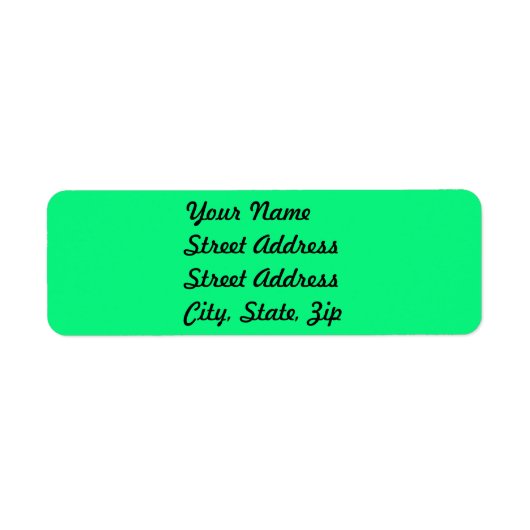 Sticker d'adresse de retour vert brillant (Devant)