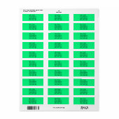 Sticker d'adresse de retour vert brillant (Feuille entière)