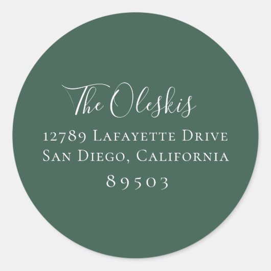 Sticker d'adresse de retour vert de chasseur Muet (Devant)