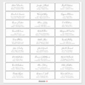 Sticker d'adresse de script noir chic (Feuille)