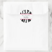 Sticker d'adresse d'impression et rose Zebra (Sac)