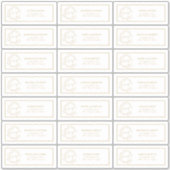 Sticker d'adresse d'invité Monogram Gold Leafy Cre (Devant)