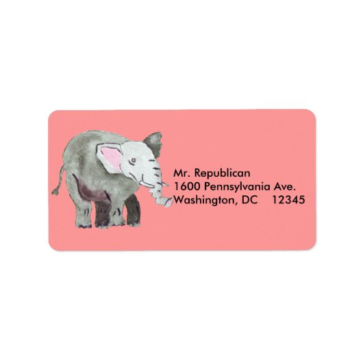 Sticker d'adresse éléphant (Devant)