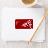 Sticker d'adresse étiquette Vintage Retro bambou (En situation)