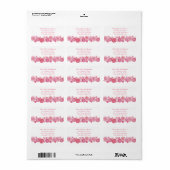 Sticker d'adresse florale rose et blanc (Feuille entière)