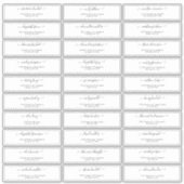 Sticker d'adresse invité du Mariage de script mini (Devant)