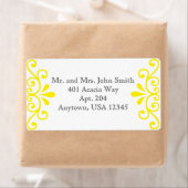 Sticker d'adresse jaune (En situation)