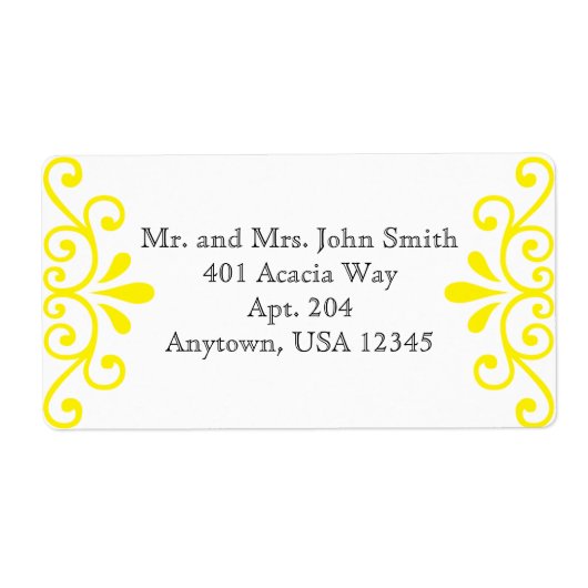 Sticker d'adresse jaune (Devant)