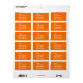 Sticker d'adresse orange (Feuille entière)
