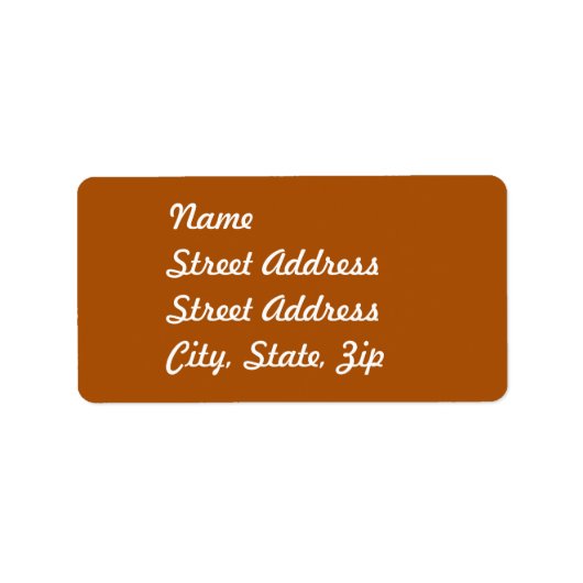 Sticker d'adresse orange brûlé (Devant)
