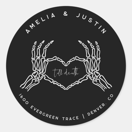 Sticker d'adresse pour Mariage gothique (Devant)