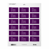 Sticker d'adresse prune violette (Feuille entière)