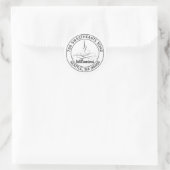 Sticker d'adresse ronde du Mariage de calligraphie (Sac)