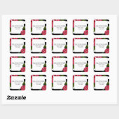 Sticker d'adresse Roses roses + Grilles (Feuille)