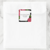 Sticker d'adresse Roses roses + Grilles (Sac)