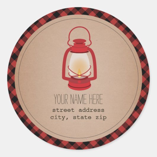 Sticker d'adresse rouge-lanterne (Devant)