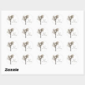 Sticker d'adresse - Silhouette d'arbre nu (Feuille)