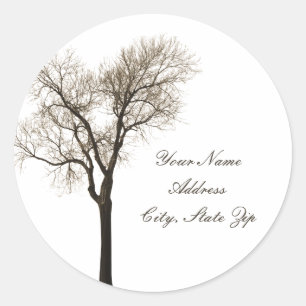 Sticker d'adresse - Silhouette d'arbre nu