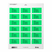 Sticker d'adresse verte (Feuille entière)