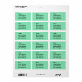 Sticker d'adresse verte Light Pastel Mint (Feuille entière)