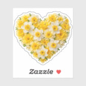 Sticker Daffodil Heart March Birth Flower (Feuille)