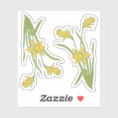 Sticker Daffodiles du jour de Saint-David ou de Saint-Pira (Feuille)