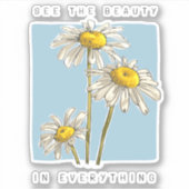 Sticker Daisy Flowers Beauté Slogan (Devant)