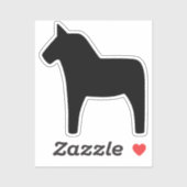 Sticker Dala Horse Black Vinyl (Feuille)