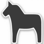 Sticker Dala Horse Black Vinyl (Recto)