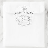 Sticker d'alerte d'allergie noire blanche simple (Sac)