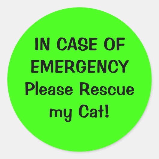 Sticker d'alerte pour animaux (Devant)