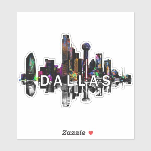 Sticker Dallas, Texas en graffiti (Feuille)