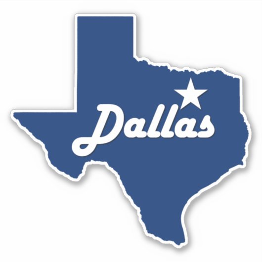 Sticker Dallas, Texas Lone Star State City Carte (Devant)