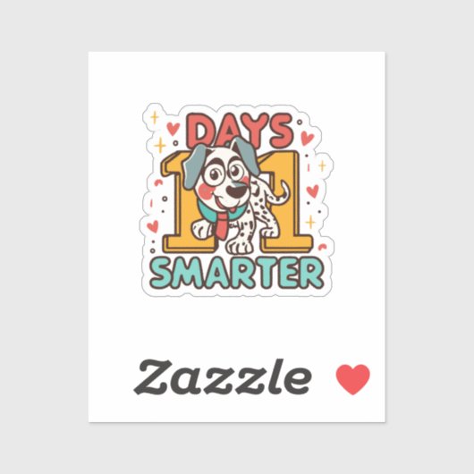 Sticker Dalmatien 101 Jours Plus Intelligent (Feuille)