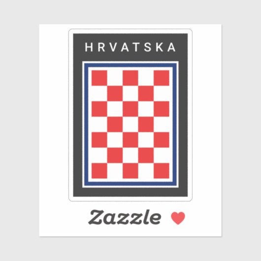 Sticker Damas croate bordure bleue (Feuille)