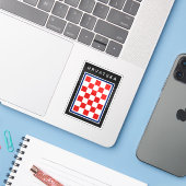 Sticker Damas croate bordure bleue (Ordinateur portable avec iPhone)