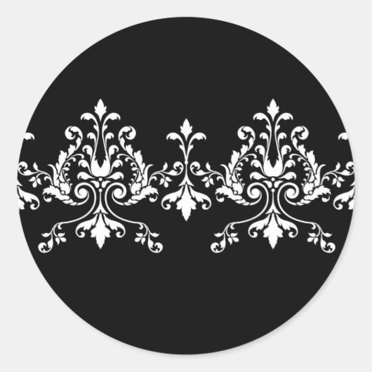 Sticker Damask noir et blanc (Devant)