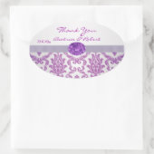 Sticker Damask violet en pierre de taille Merci (Sac)