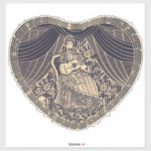 Sticker Dame avec guitare (Feuille)