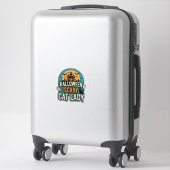 Sticker Dame de chat Halloween Épouvantable Maison hantée (Sur valise)