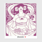 Sticker Dame de récolte Art nouveau (Feuille)