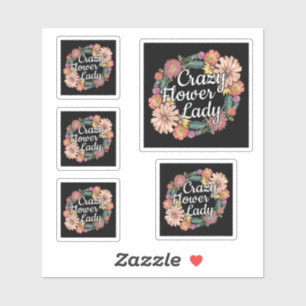 Sticker Dame des fleurs folles - Zinnia Gardener