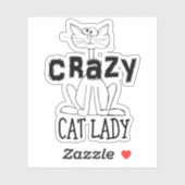Sticker Dame du Crazy Cat (Feuille)