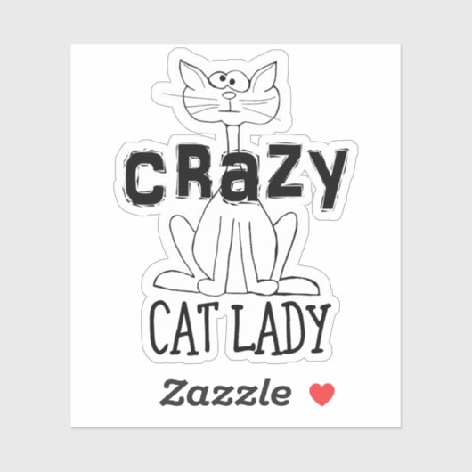 Sticker Dame du Crazy Cat (Feuille)