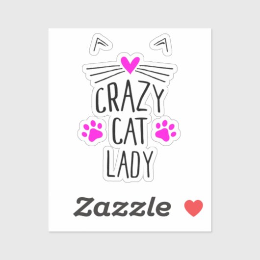 Sticker Dame du Crazy Cat (Feuille)