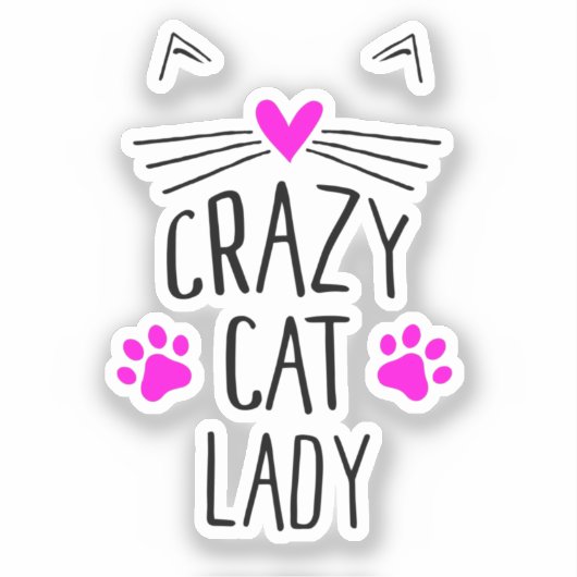 Sticker Dame du Crazy Cat (Recto)