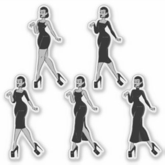 Sticker Dame en noir II