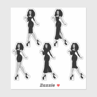 Sticker Dame en noir V