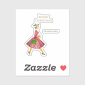 Sticker Dame rétro et noël (Feuille)
