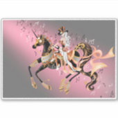 Sticker Dame Steampunk et Cheval Mécanique (Devant)